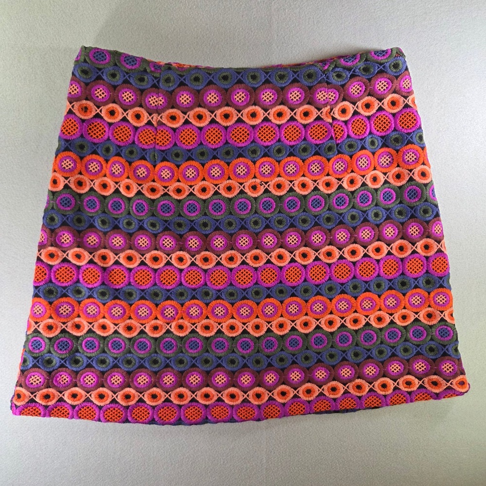 Hutch Anthropologie Embroidered Circle Mini Skirt Multi A-Line Size 10? Boho
